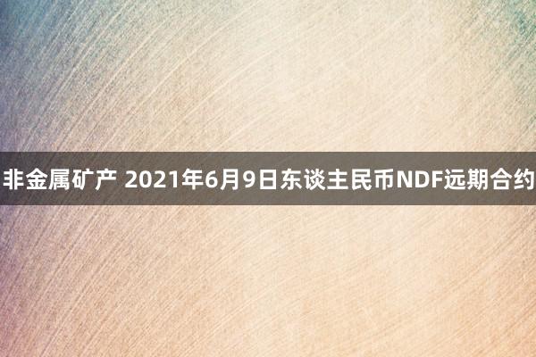 非金属矿产 2021年6月9日东谈主民币NDF远期合约